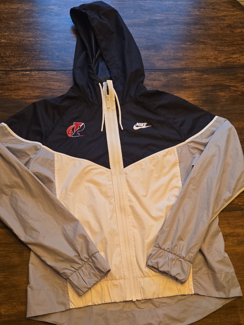 Nike UPenn Quakers Windrunner Jacket Hooded Full Zip Navy Grey White Men’s SM